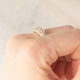 Anello a fascia vintage in oro giallo 14K con diamanti di taglio brillante (0.82ctw ca.), anni ‘80
