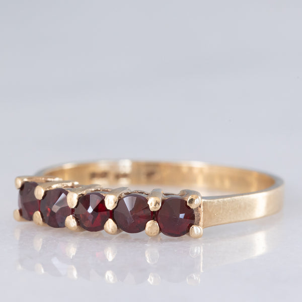 Veretta vintage in oro giallo 9K con granati (0.50ctw ca.), anni ‘70