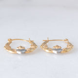 Orecchini Claddagh vintage in oro giallo e bianco 9K