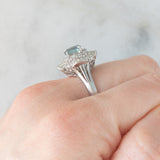 Anello ballerina vintage in platino con alessandrite naturale (1.10ct) e diamanti di taglio brillante e tapered (0.81ctw), anni ‘90