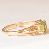 Vintage-Trilogie aus 9-karätigem Gelbgold mit Peridoten (ca. 1 Karat), Jahr 1997