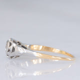 Solitario Art Déco a forma di cuore in oro giallo 18K e platino con diamante (0.03ct ca.), anni ‘20/‘30