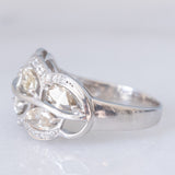 Anello “pianta con foglie” in platino con diamanti (1.50ctw), anni ‘90/anni ‘2000
