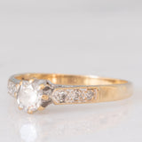 Solitario vintage in oro giallo 9K con diamanti (0.30ctw ca.), anno 1988