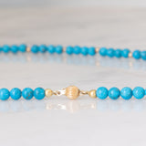 Collana vintage in oro giallo 9K con turchesi, anni ‘60/‘70
