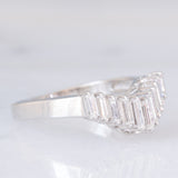 Anello a “V” in platino con diamanti di taglio baguette (0.50ctw), anni ‘70/‘80