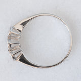 Vintage-Trilogie aus 14 Karat Weißgold mit Diamanten im Brillantschliff (ca. 0.26 Karat), 90er Jahre