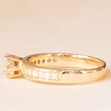 Anello a margherita vintage in oro giallo 14K con diamanti di taglio brillante (0.25ctw ca.), anni ‘70/‘80