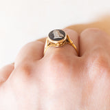 Vintage-Ring aus 9-karätigem Gelbgold mit Jaspis, 1975