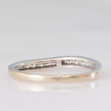 Bague vintage en or blanc 9 carats avec diamants taille brillant (environ 0.12 ct), années 90