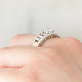 Anello a fascia in platino con diamanti (1.33ctw), anni ‘80