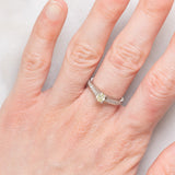 Anello vintage in platino con diamanti per un totale di 0.62ct (centrale di taglio ottagonale e di 0.33ct), anni ‘90