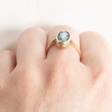 Antique 14K yellow gold ring with cameo on green agate, early 900s