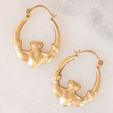 Orecchini Claddagh vintage in oro giallo 9K