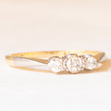 Antique 18K Yellow Gold and Platinum Trilogy with Old Mine Cut Diamonds (approx. 0.18ctw), 10s/20s