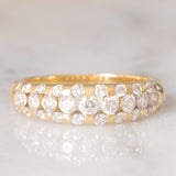 Anello a fascia vintage in oro giallo 14K con diamanti di taglio brillante (0.82ctw ca.), anni ‘80