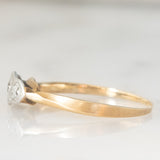 Trilogie Art Déco en or jaune et blanc 9 carats avec diamants taille ancienne (environ 0.09 ct), années 20/30