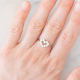 Anello a cuore vintage in platino con diamanti (0.50ctw), anni ‘90