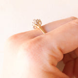 Anello vintage in oro giallo e bianco 9K con diamanti (0.10ctw ca.), anno 1998