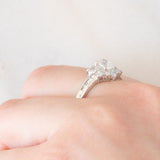 Anello a fiore vintage in platino con diamanti (1.26ctw), anni ‘80