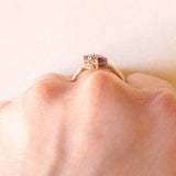 Toi et Moi vintage in oro giallo e bianco 9K con ametiste (0.80ctw ca.) e diamanti (0.06ctw ca.), anno 2000