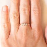 Vintage-Trilogie aus 9-karätigem Gelbgold mit Diamanten im Brillantschliff (ca. 0.25 ctw), ca. 70er/80er Jahre.
