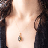 Vintage-Halskette aus 9-karätigem Gelbgold mit Jaspis-Anhänger aus 9-karätigem Gelbgold, 70er Jahre