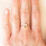 Solitario vintage in oro giallo 9K con quarzo citrino (1ct ca.), anno 1981