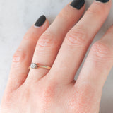 Vintage Solitärring aus 14-karätigem Gelbgold mit Diamant im alten europäischen Schliff (ca. 0.16 ct), 50er Jahre