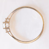 Trilogy vintage in oro bianco 9K con acquamarina (0.30ct ca.) e diamanti di taglio brillante (0.05ctw ca.)