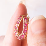 Vintage-Halskette aus 9-karätigem Gelbgold mit Hufeisen-Anhänger aus 9-karätigem Gelbgold und synthetischen Rubinen (ca. 1 Karat), 90er Jahre