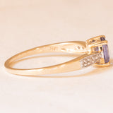 Vintage-Ring aus 10 Karat Gelb- und Weißgold mit Tansanit (ca. 0.80 ct) und Diamanten (ca. 0.04 ctw), Jahr 2006