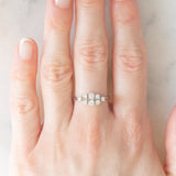 Bague vintage en or blanc 14 carats avec diamant taille brillant (environ 0.42 ct), 80s