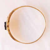 Vintage-Ring aus 9-karätigem Gelbgold mit herzförmigem Onyx
