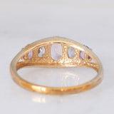 Anello in oro giallo 9K con morganite (0.36ct), tanzaniti (0.34ctw) e zaffiri viola sintetici (0.28ctw)