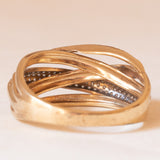Vintage-Ring aus 9-karätigem Gelb- und Weißgold mit Diamanten (ca. 0.50 ctw), 60er/70er Jahre