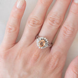 Anello ballerina in platino con topazio imperiale (1.85ct) e diamanti (0.72ctw), anni ‘80/‘90