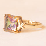 Vintage-Ring aus 9-karätigem Gelbgold mit mystischem Quarz (ca. 3.50 ct), Jahr 2006