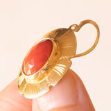Vintage 2-in-1-Ohrringe aus 18 Karat Gelbgold mit roter Koralle, 50er Jahre
