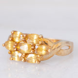 Anello vintage in oro giallo 9K con sfeni (1.52ctw)
