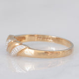 Anello vintage in oro giallo 9K con diamante e con design intrecciato, anno 1993