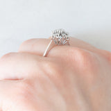 Anello a fiocco di neve in oro bianco 18K con diamanti (0.28ctw ca.), anni ‘70