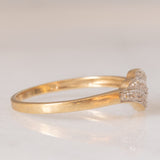 Anello vintage in oro giallo e bianco 9K con diamanti
