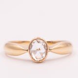 Antiker Solitärring aus 14-karätigem Gelbgold mit einem Diamanten im Rosenschliff (ca. 0.50 ct), 10er Jahre