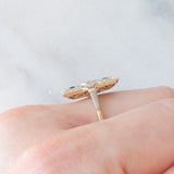 *RISERVATO* Anello Art Déco in oro giallo e bianco 18K con diamanti e zaffiri, anni ‘30