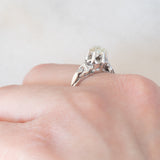 Solitario antico in oro bianco 18K con diamante di taglio rosa coroné (0.60ct ca.), anni ‘20/‘30