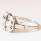 Art-Déco-Ring aus 18-karätigem Weißgold mit Diamanten (ca. 0.54 ctw), 20er/30er Jahre