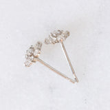 Orecchini a margherita in oro bianco 14K con diamanti di taglio brillante (0.30ctw), anni ‘80/‘90