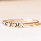 Vintage 9K yellow gold band with sapphires (approx. 0.04ctw) and diamonds (approx. 0.05ctw), 1990