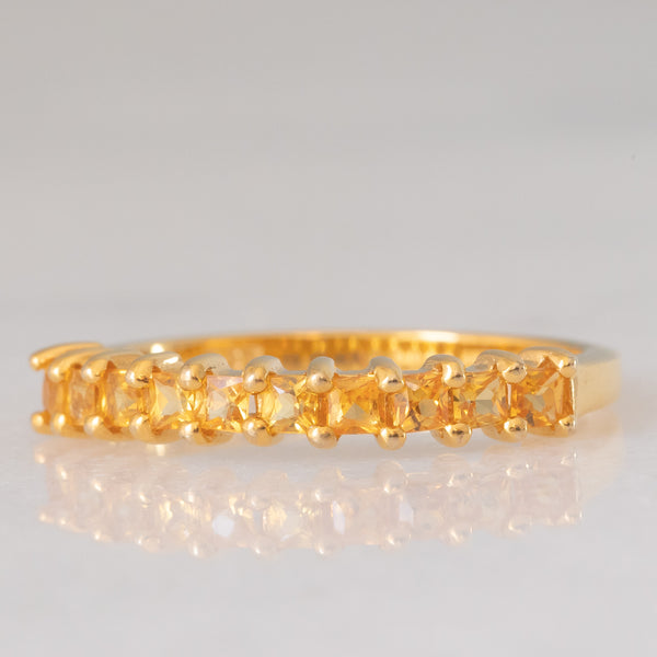 Veretta vintage in oro giallo 8K con topazi gialli (0.30ctw ca.)